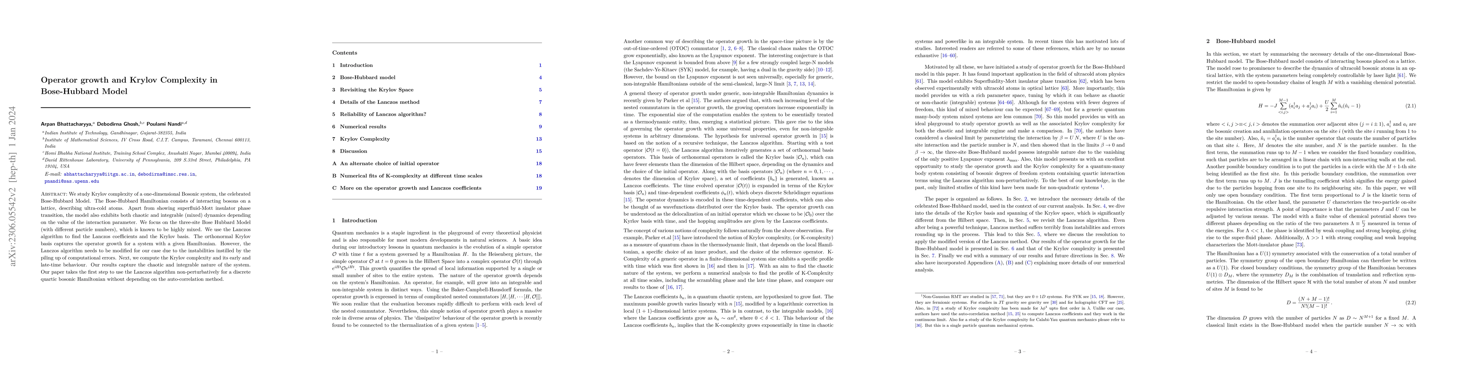 Thumbnail for Operator growth and Krylov Complexity in Bose-Hubbard Model