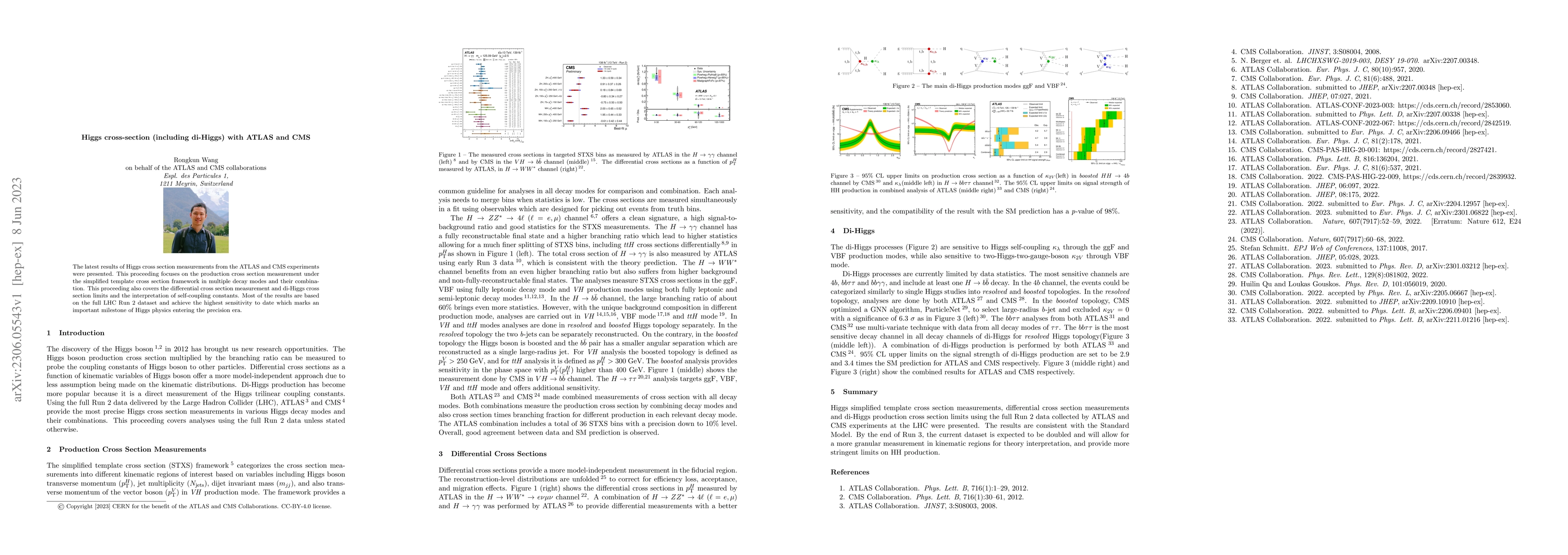 Thumbnail for Higgs cross-section (including di-Higgs) with ATLAS and CMS