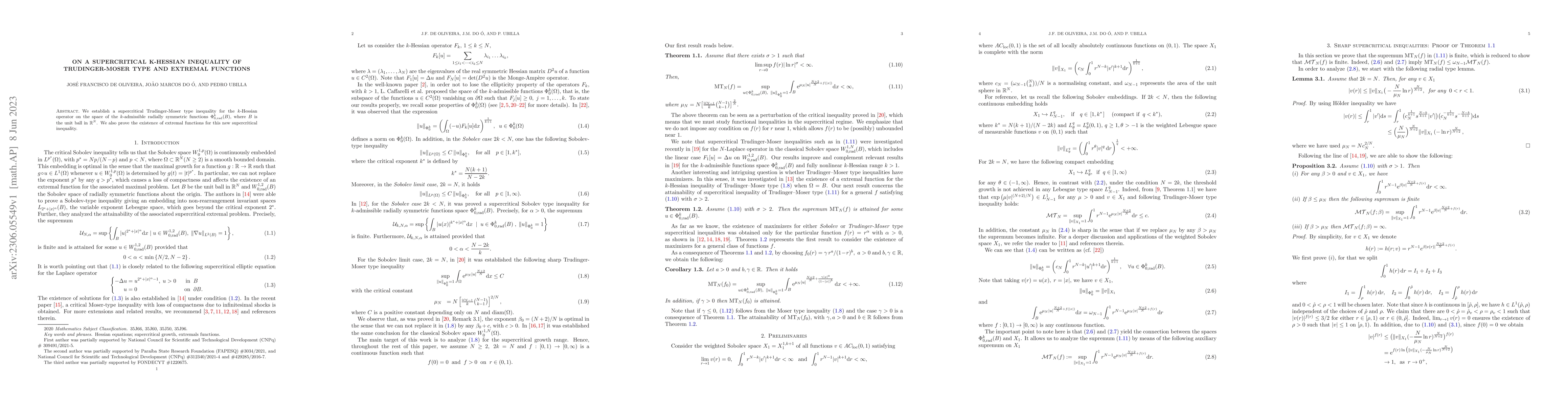 Thumbnail for On a supercritical k-Hessian inequality of Trudinger-Moser type and
  extremal functions