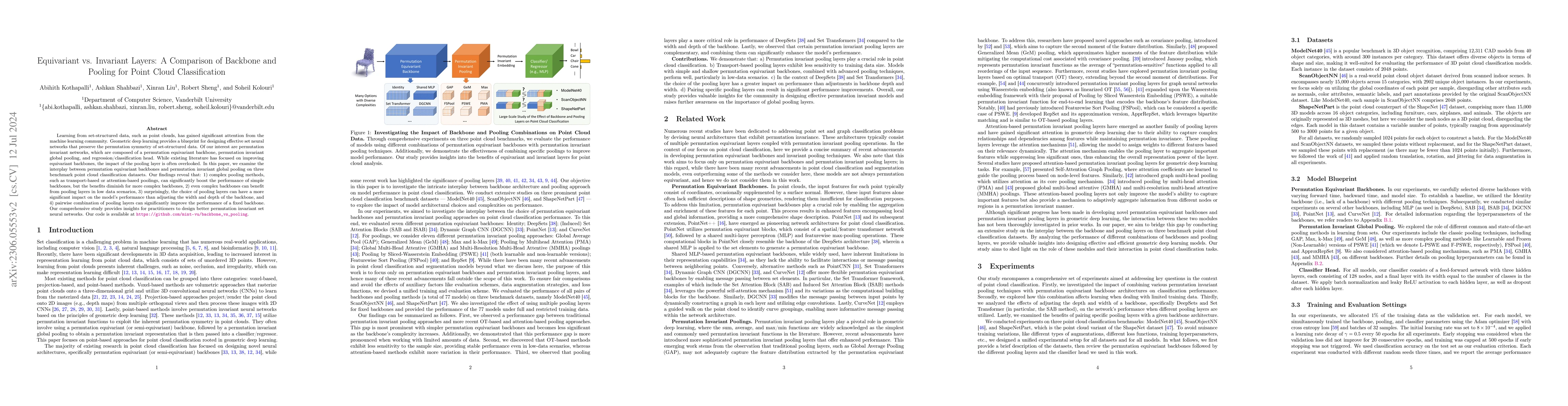Thumbnail for Equivariant vs. Invariant Layers: A Comparison of Backbone and Pooling
  for Point Cloud Classification