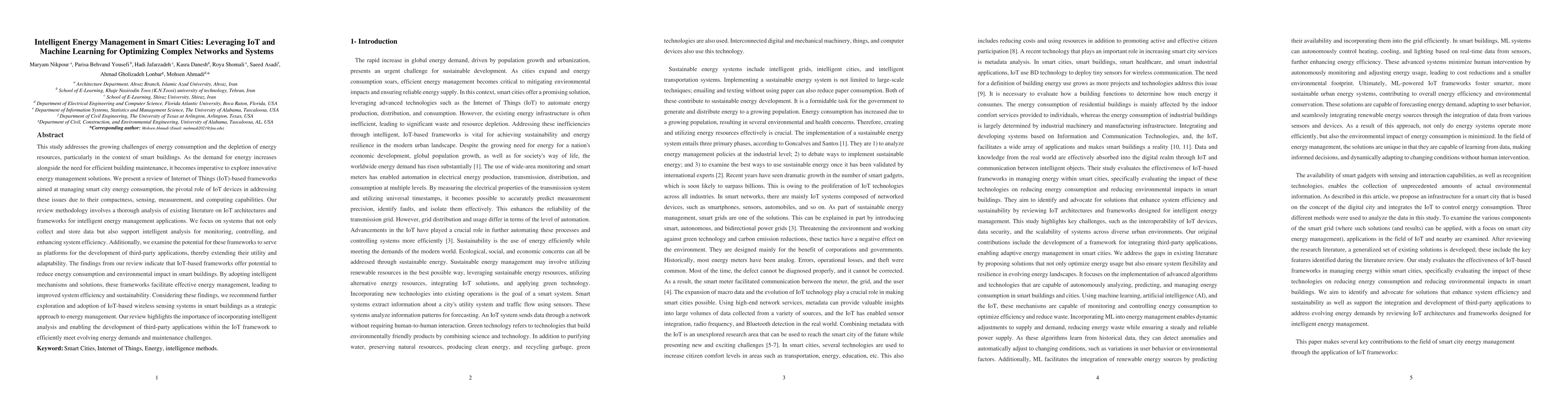 Thumbnail for Intelligent Energy Management with IoT Framework in Smart Cities Using
  Intelligent Analysis: An Application of Machine Learning Methods for Complex
  Networks and Systems