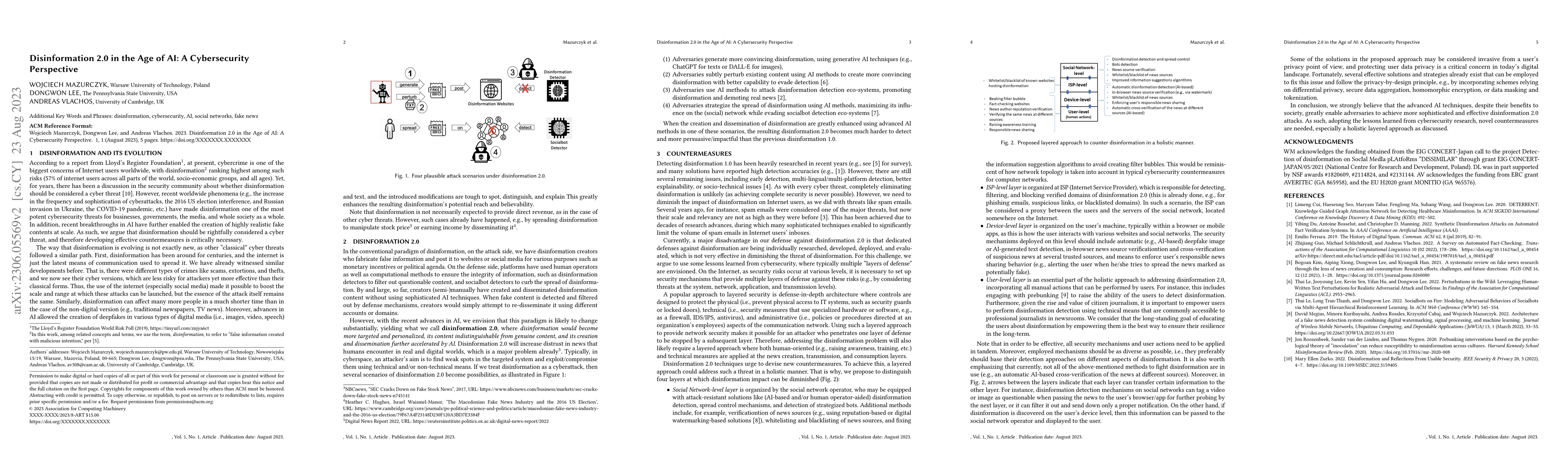 Thumbnail for Disinformation 2.0 in the Age of AI: A Cybersecurity Perspective