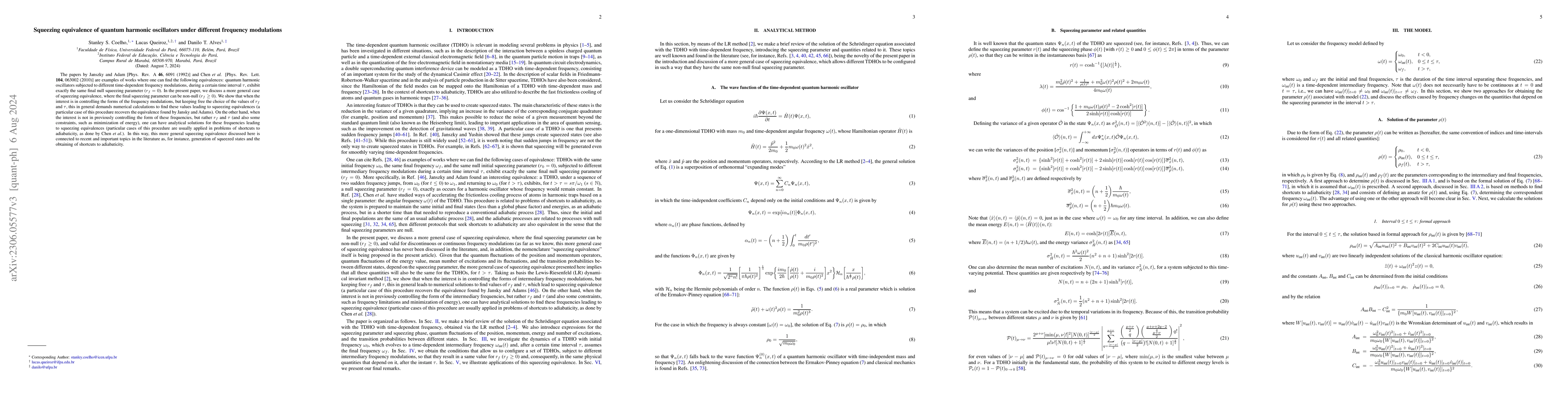 Thumbnail for Squeezing equivalence of quantum harmonic oscillators under different
  frequency modulations