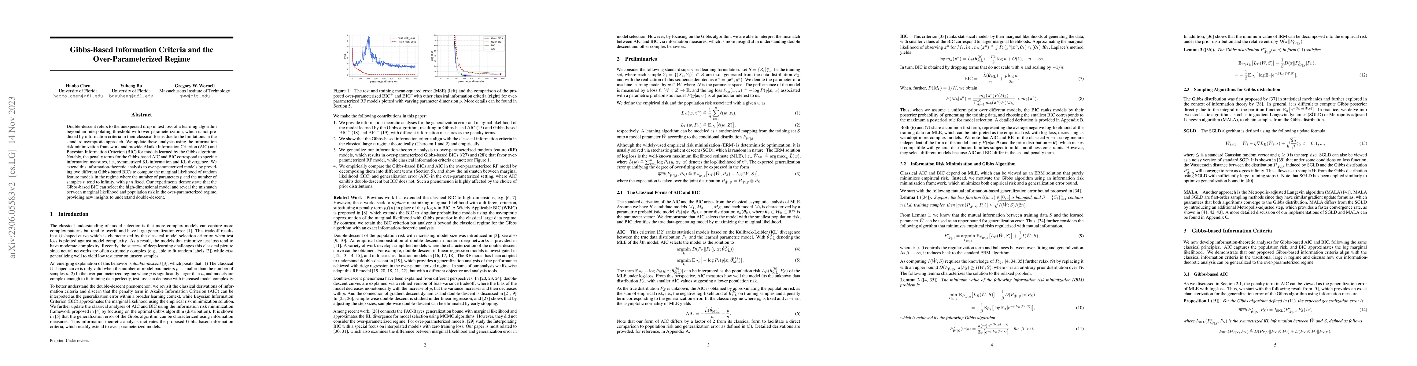 Thumbnail for Gibbs-Based Information Criteria and the Over-Parameterized Regime