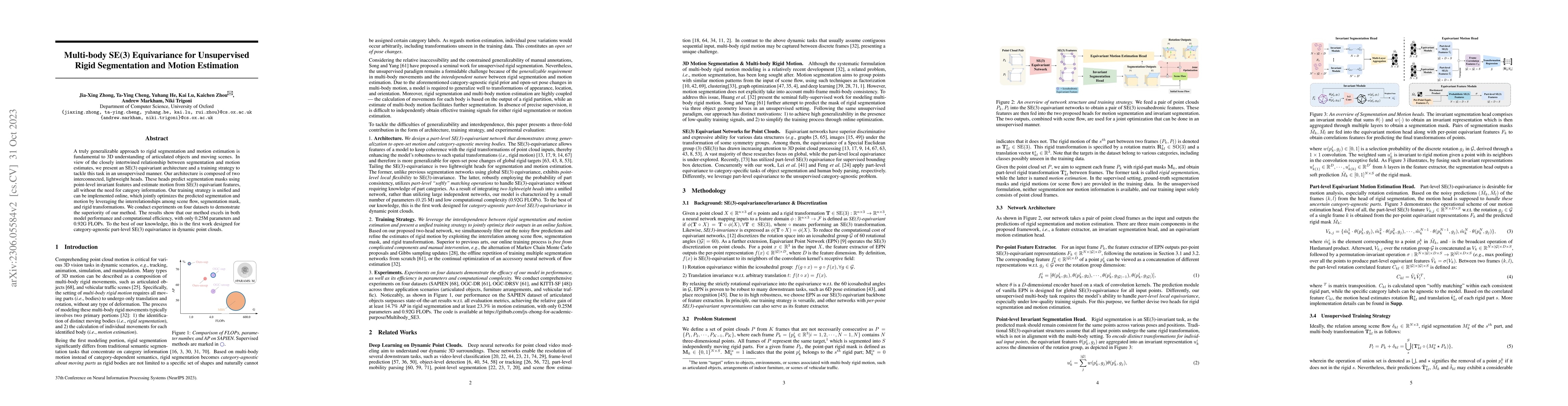 Thumbnail for Multi-body SE(3) Equivariance for Unsupervised Rigid Segmentation and
  Motion Estimation