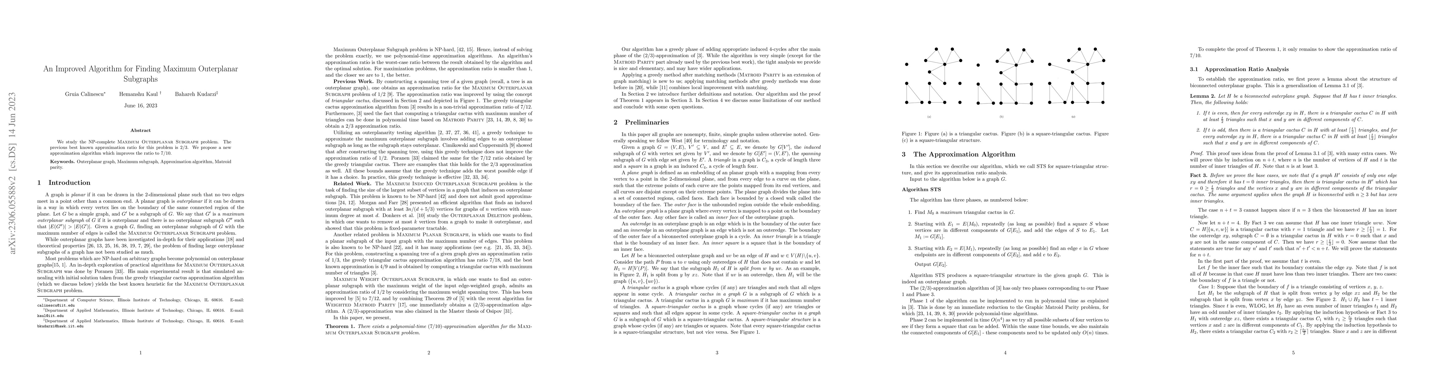 Thumbnail for An Improved Algorithm for Finding Maximum Outerplanar Subgraphs