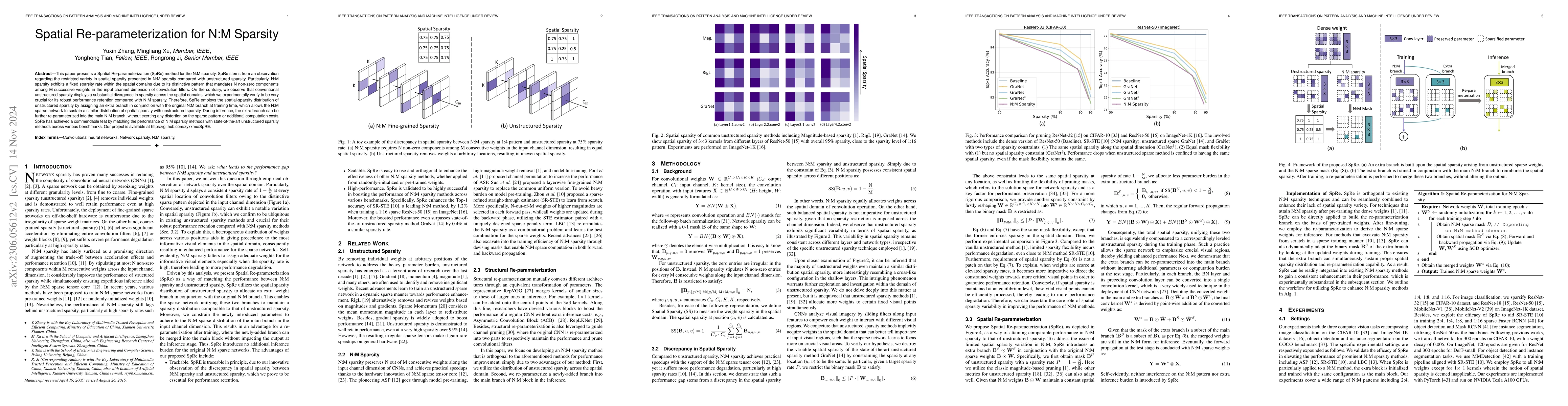 Thumbnail for Spatial Re-parameterization for N:M Sparsity