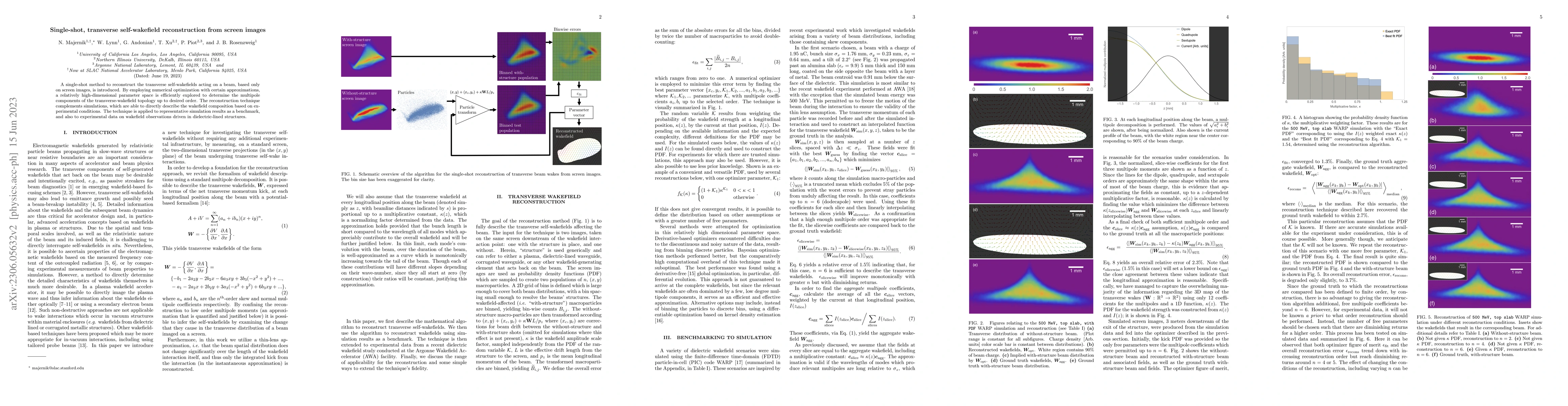 Thumbnail for Single-shot, transverse self-wakefield reconstruction from screen images
