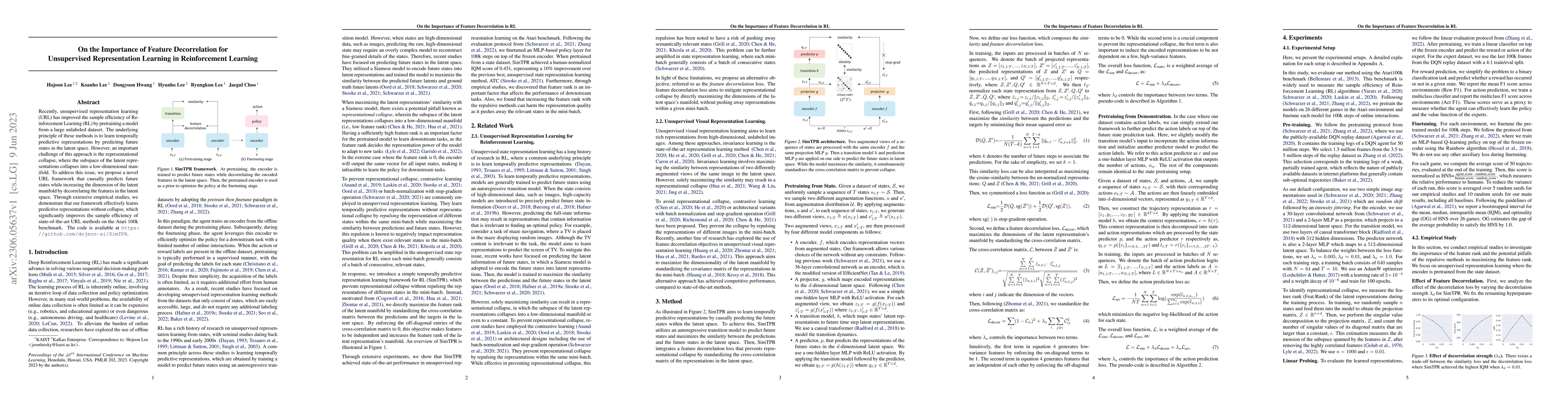 Thumbnail for On the Importance of Feature Decorrelation for Unsupervised
  Representation Learning in Reinforcement Learning