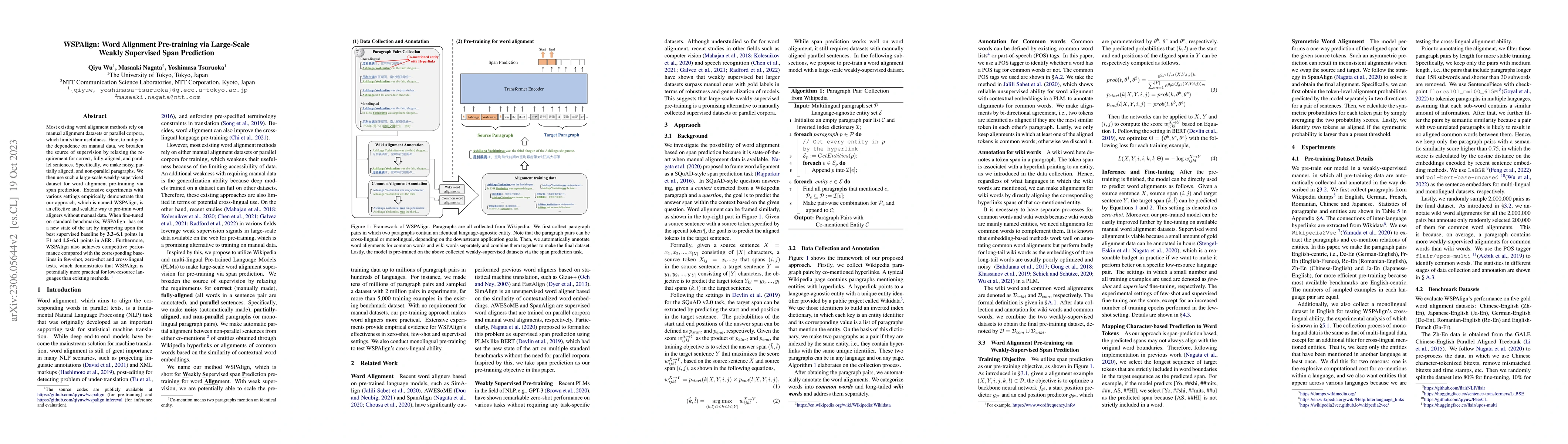 Thumbnail for WSPAlign: Word Alignment Pre-training via Large-Scale Weakly Supervised
  Span Prediction