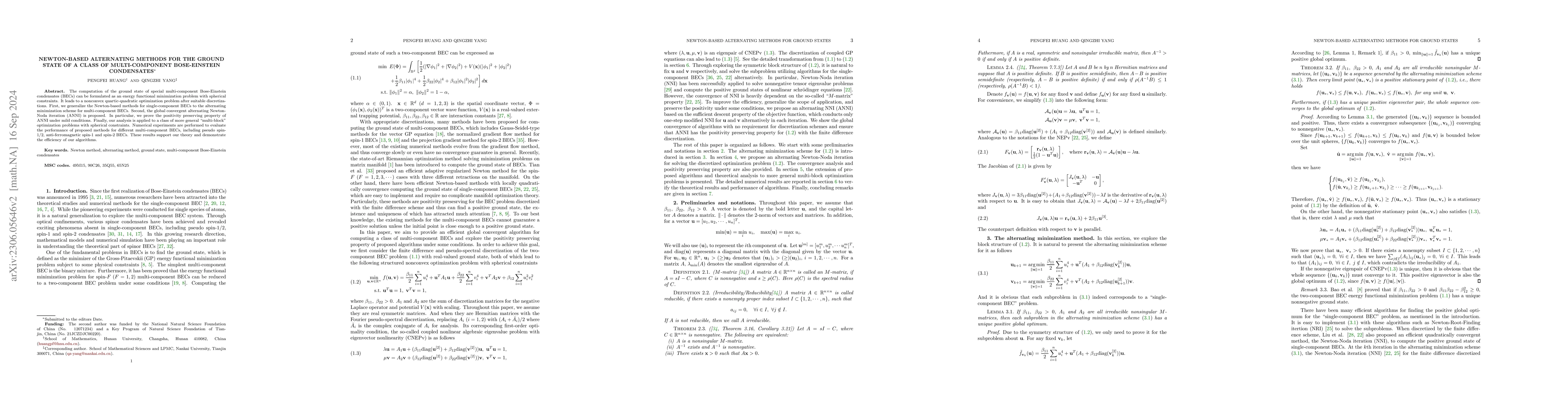 Thumbnail for Newton-based alternating methods for the ground state of a class of
  multi-component Bose-Einstein condensates