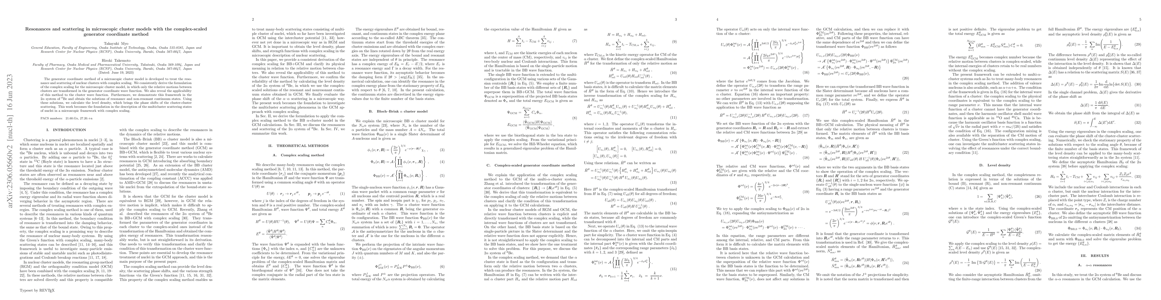 Thumbnail for Resonances and scattering in microscopic cluster models with the
  complex-scaled generator coordinate method