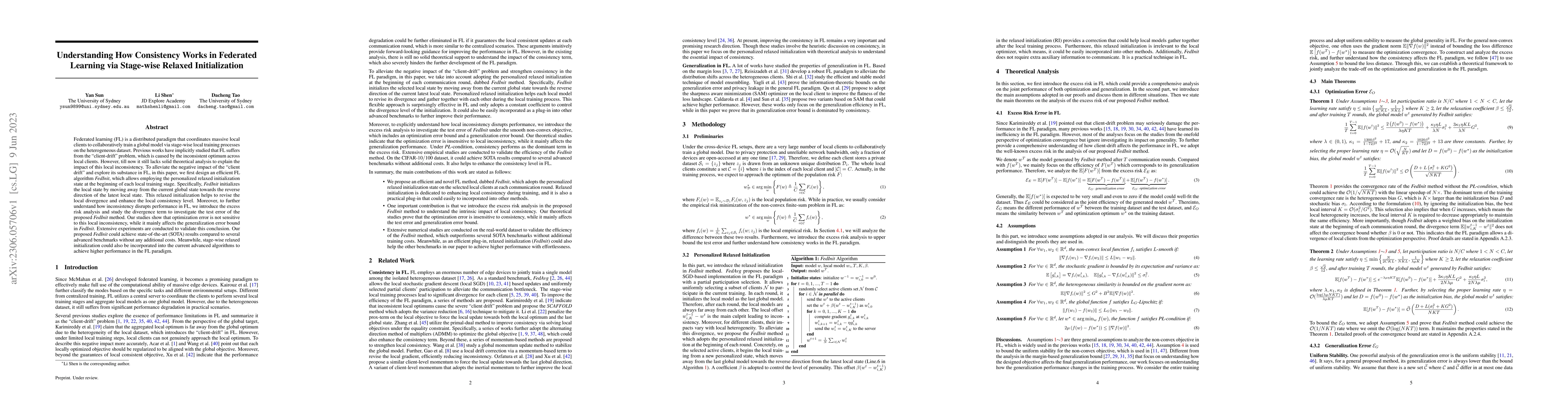 Thumbnail for Understanding How Consistency Works in Federated Learning via Stage-wise
  Relaxed Initialization