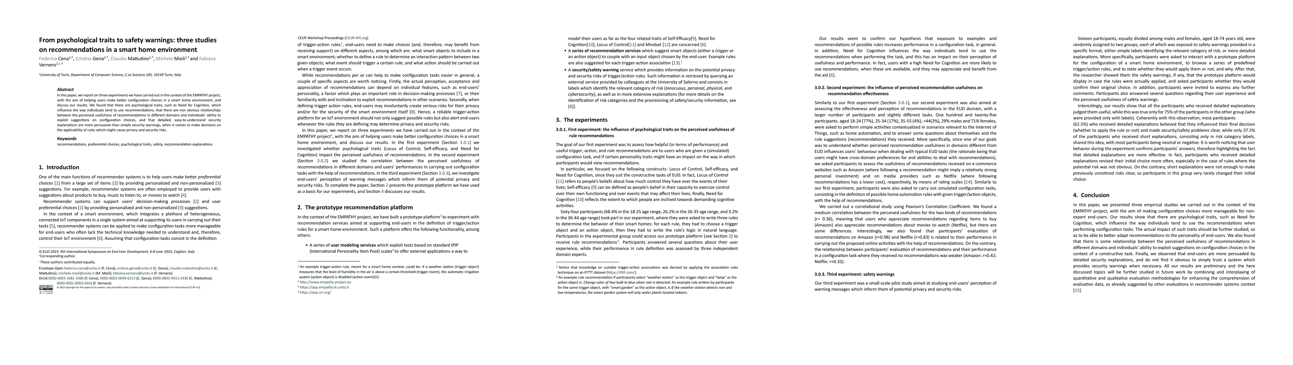 Thumbnail for From psychological traits to safety warnings: three studies on
  recommendations in a smart home environment