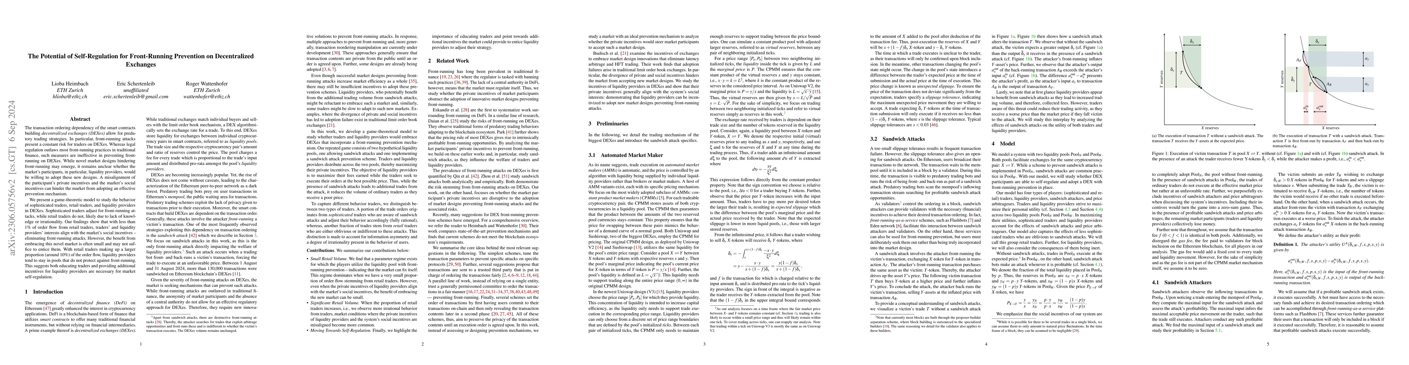 Thumbnail for The Potential of Self-Regulation for Front-Running Prevention on DEXes