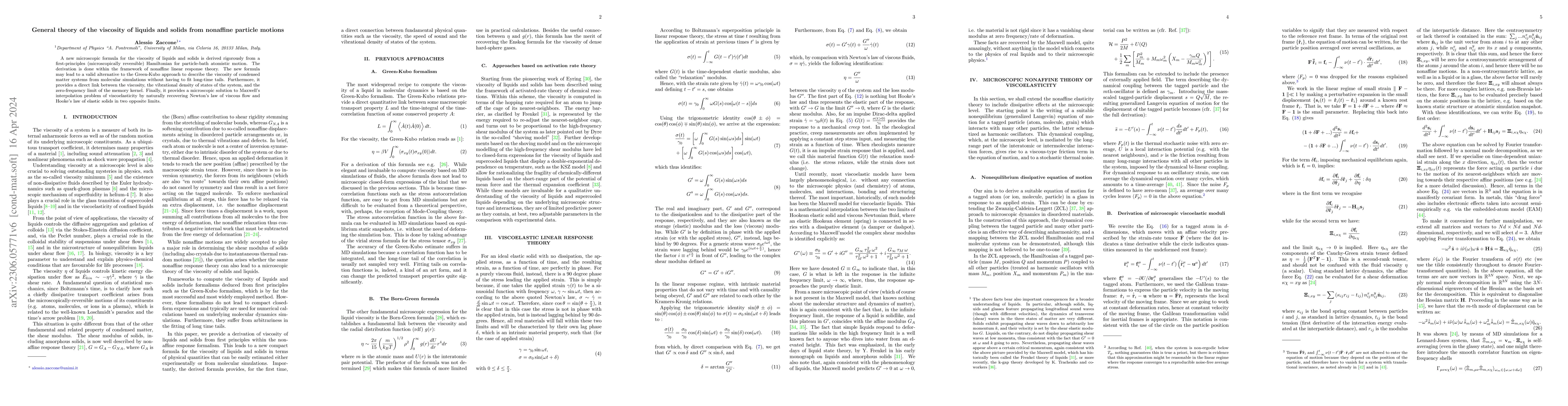 Thumbnail for General theory of the viscosity of liquids and solids from nonaffine
  particle motions