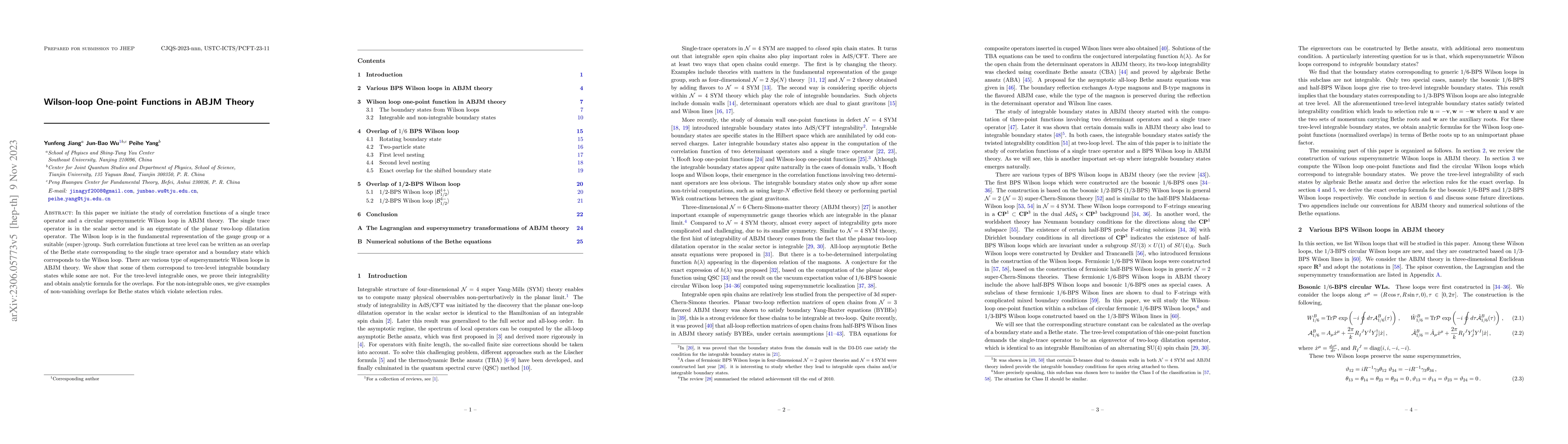 Thumbnail for Wilson-loop One-point Functions in ABJM Theory
