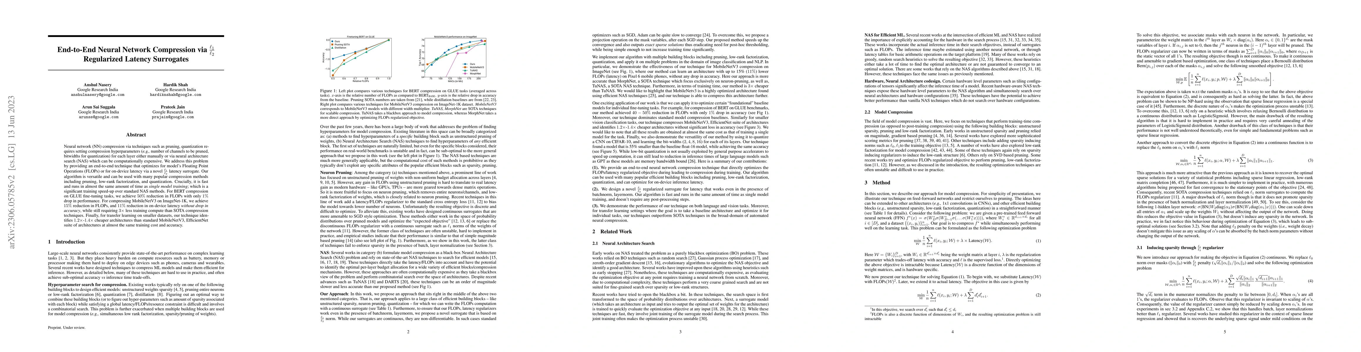 Thumbnail for End-to-End Neural Network Compression via $\frac{\ell_1}{\ell_2}$
  Regularized Latency Surrogates