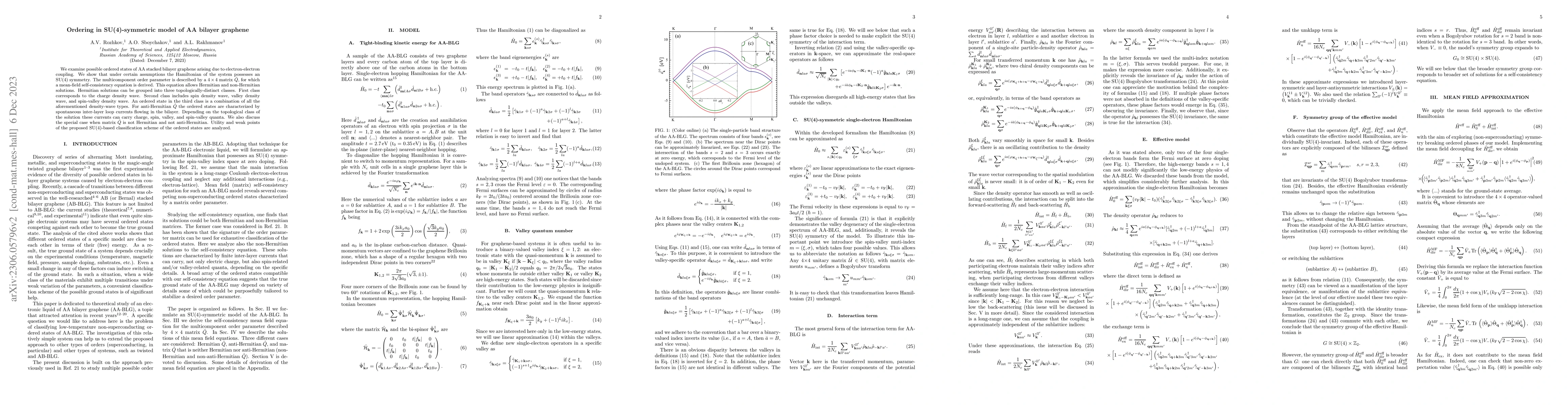 Thumbnail for Ordering in SU(4)-symmetric model of AA bilayer graphene
