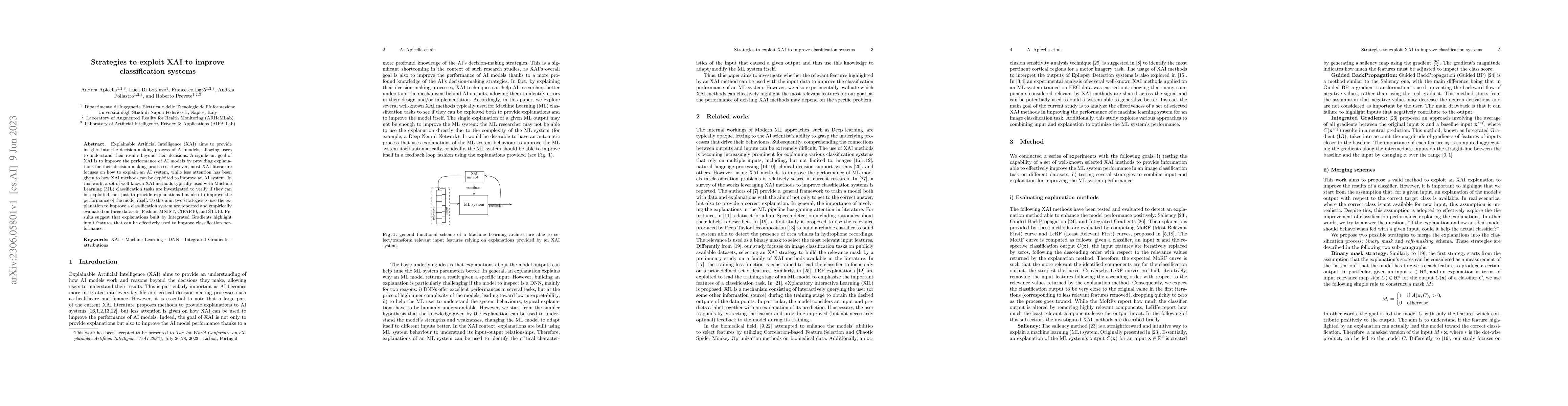 Thumbnail for Strategies to exploit XAI to improve classification systems