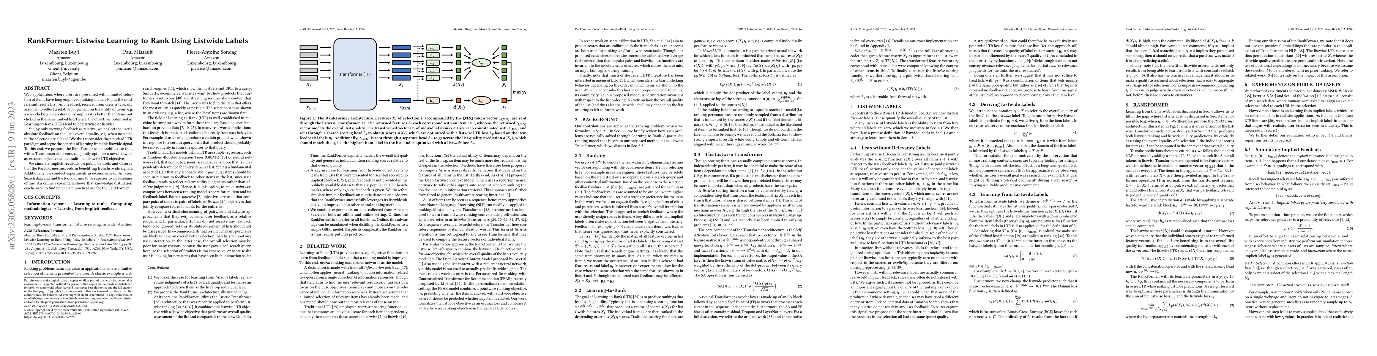 Thumbnail for RankFormer: Listwise Learning-to-Rank Using Listwide Labels