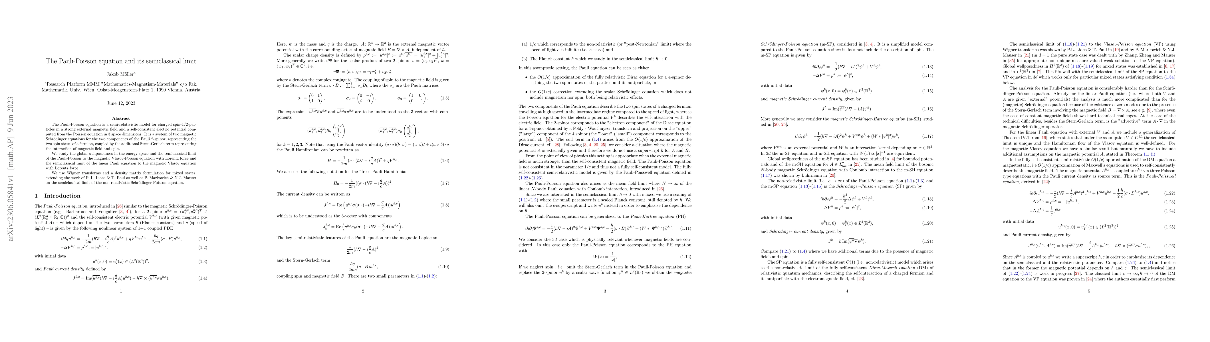 Thumbnail for The Pauli-Poisson equation and its semiclassical limit