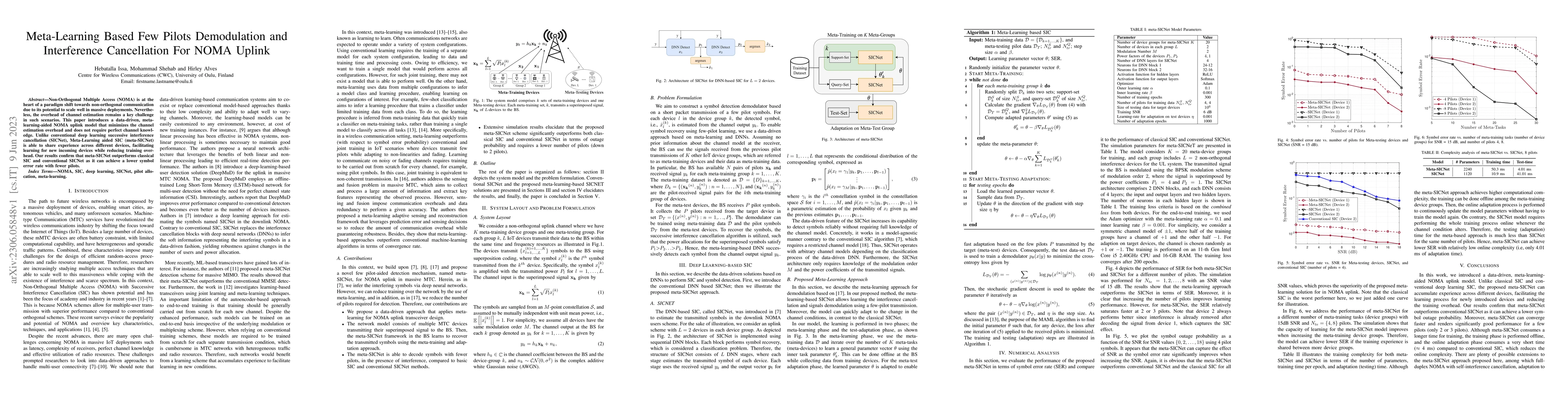 Thumbnail for Meta-Learning Based Few Pilots Demodulation and Interference
  Cancellation For NOMA Uplink