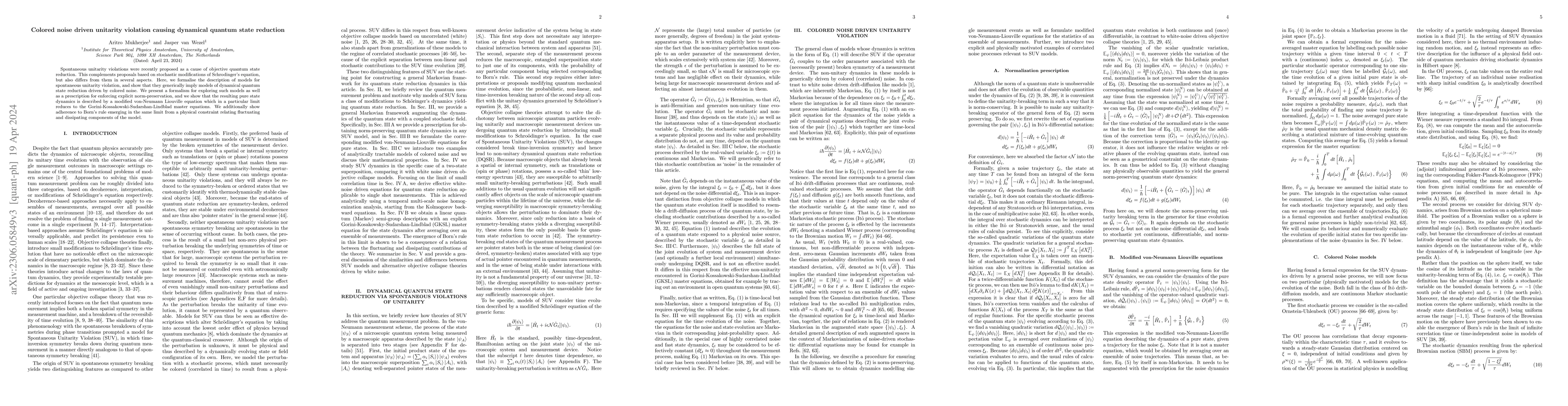 Thumbnail for Colored noise driven unitarity violation causing dynamical quantum state
  reduction