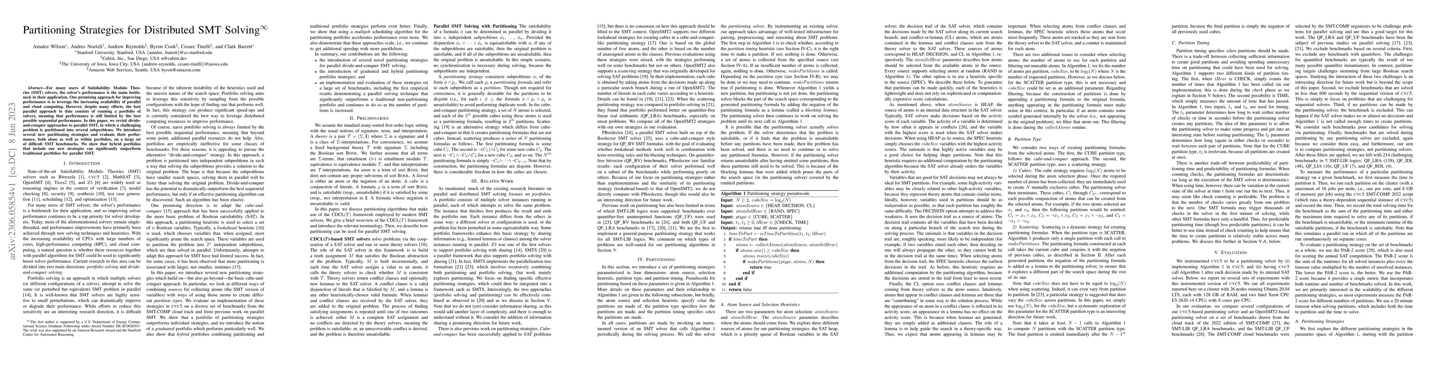 Thumbnail for Partitioning Strategies for Distributed SMT Solving