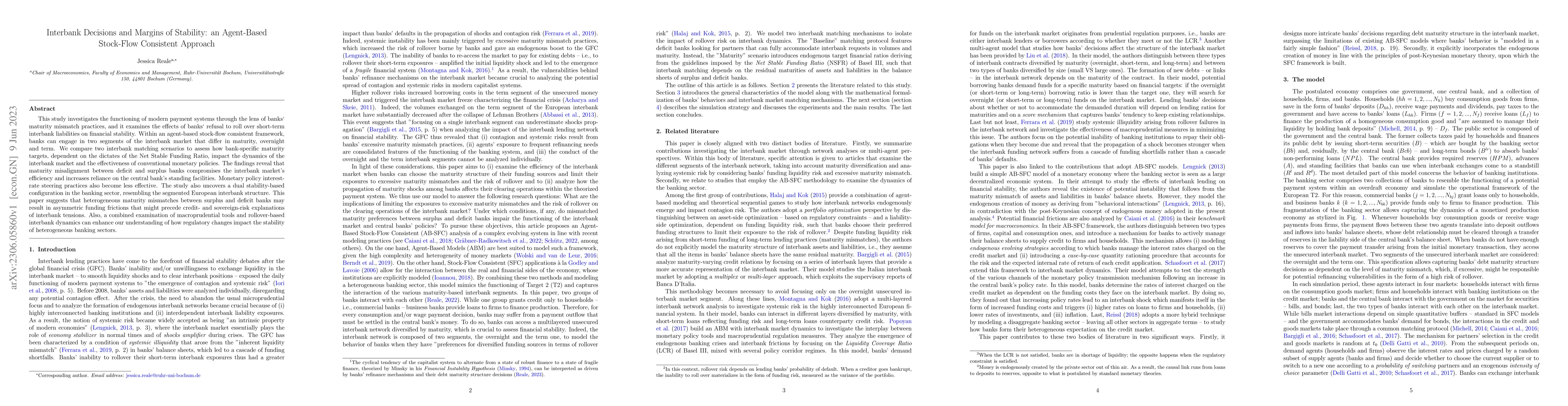 Thumbnail for Interbank Decisions and Margins of Stability: an Agent-Based Stock-Flow
  Consistent Approach