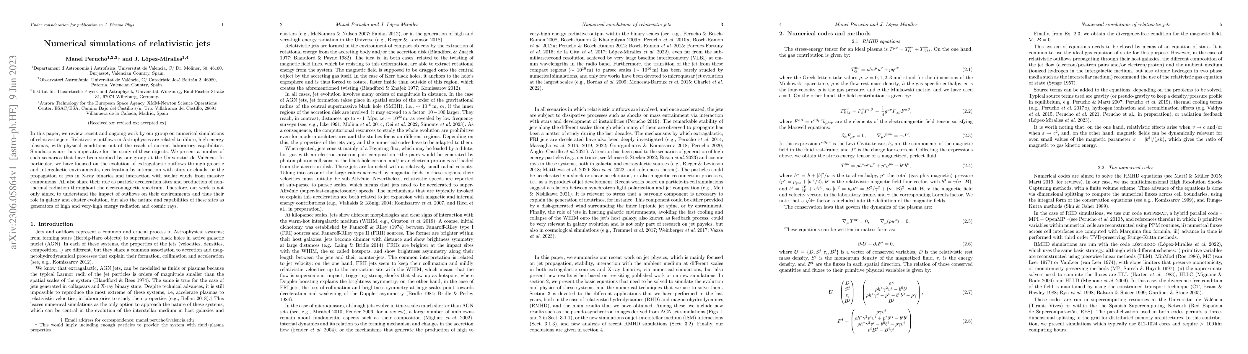 Thumbnail for Numerical simulations of relativistic jets