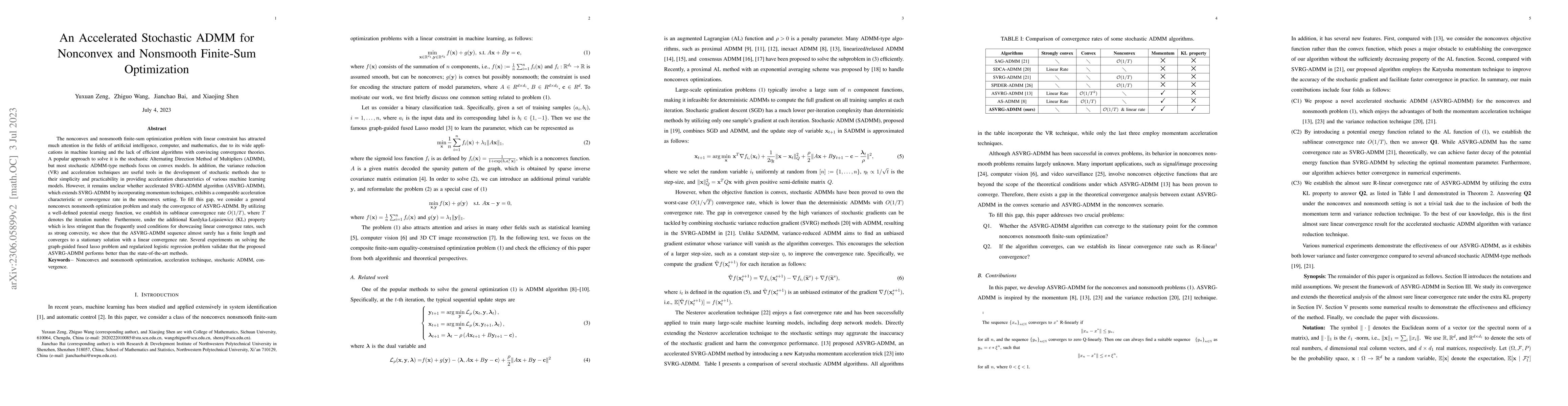 Thumbnail for An Accelerated Stochastic ADMM for Nonconvex and Nonsmooth Finite-Sum
  Optimization