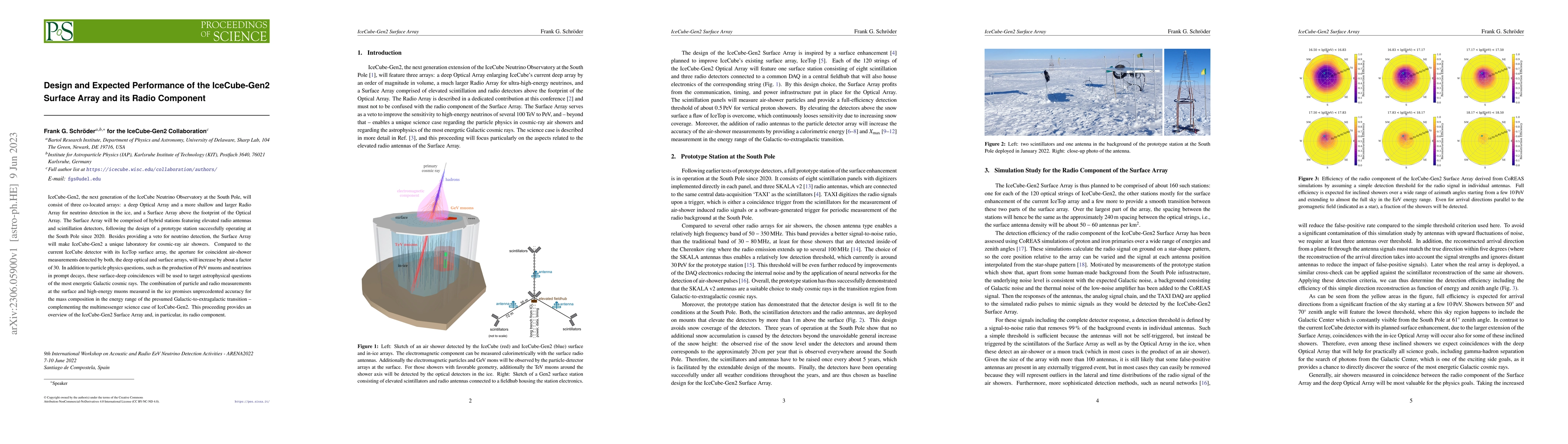 Thumbnail for Design and Expected Performance of the IceCube-Gen2 Surface Array and
  its Radio Component (ARENA2022)