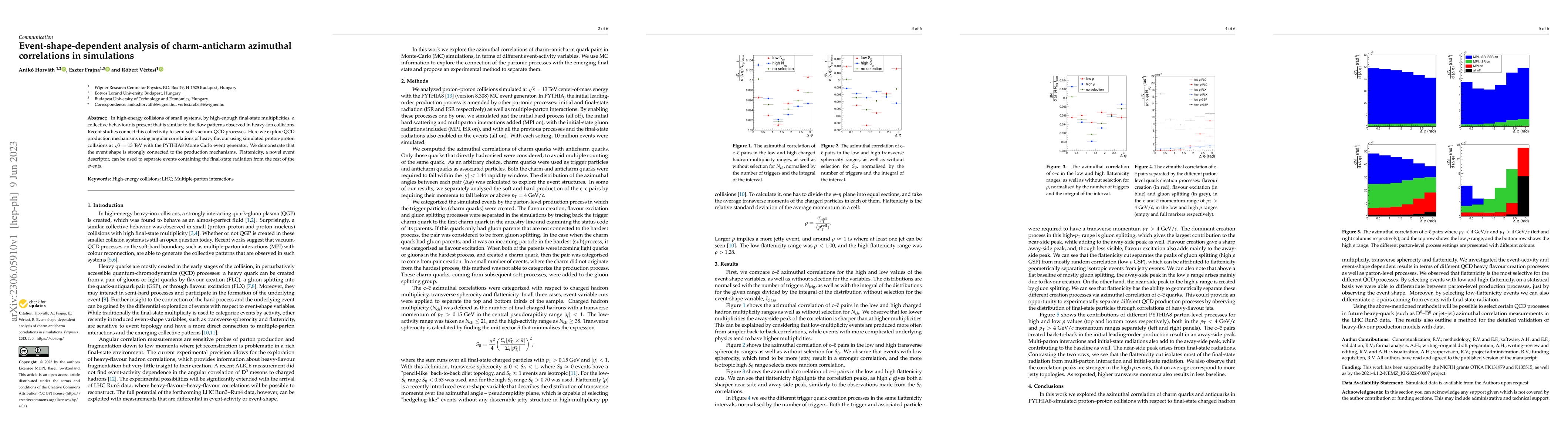 Thumbnail for Event-shape-dependent analysis of charm-anticharm azimuthal correlations
  in simulations