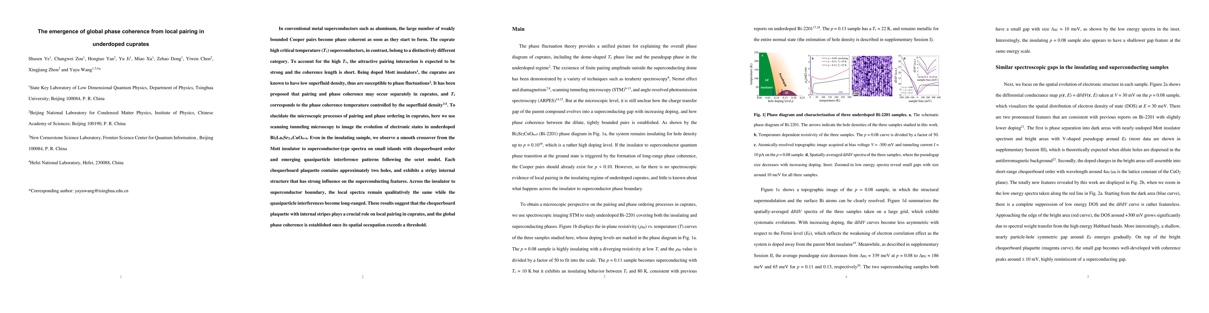 Thumbnail for The emergence of global phase coherence from local pairing in underdoped
  cuprates