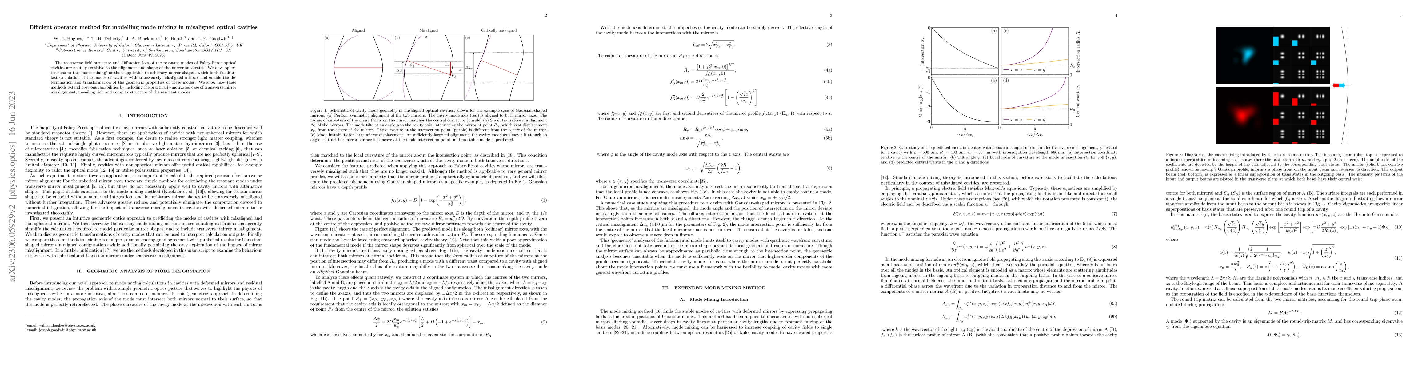 Thumbnail for Efficient operator method for modelling mode mixing in misaligned
  optical cavities