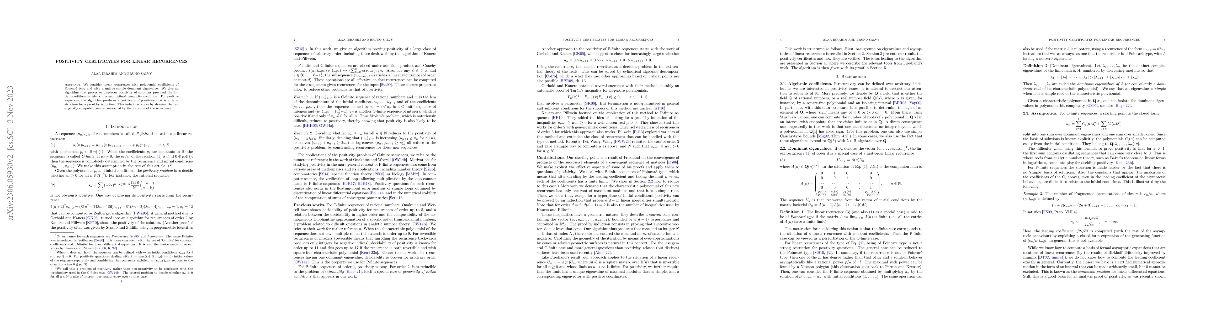 Thumbnail for Positivity certificates for linear recurrences