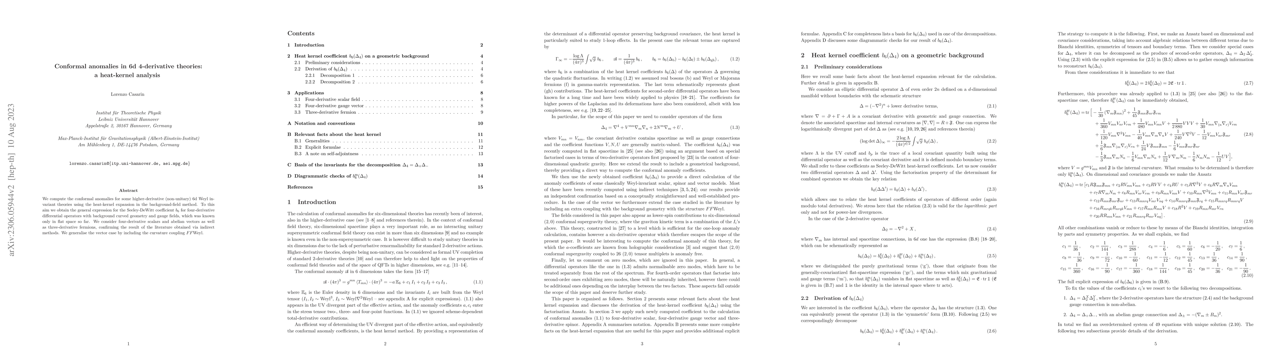 Thumbnail for Conformal anomalies in 6d 4-derivative theories: a heat-kernel analysis