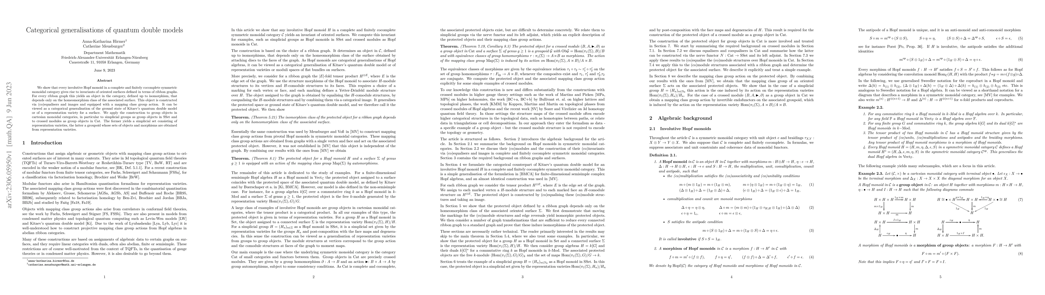 Thumbnail for Categorical generalisations of quantum double models