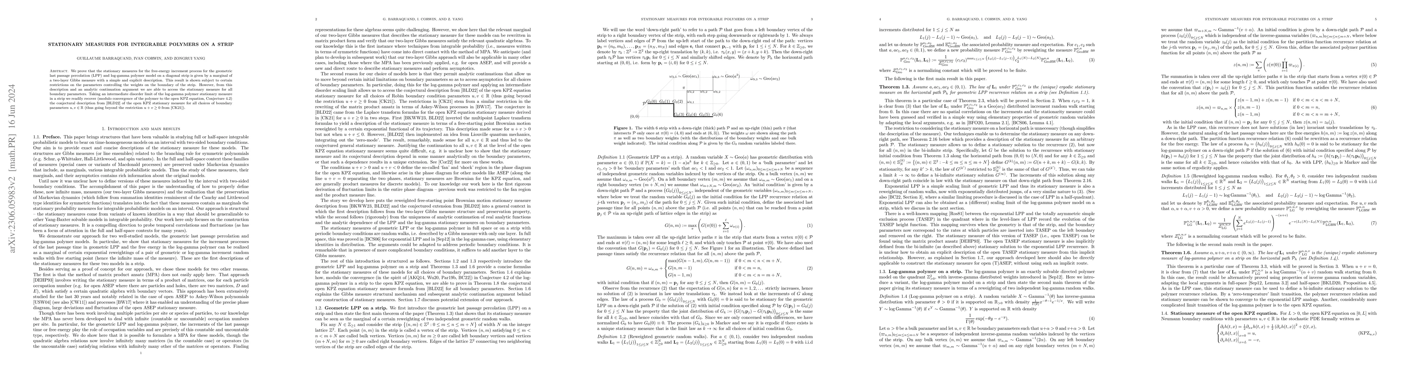 Thumbnail for Stationary measures for integrable polymers on a strip