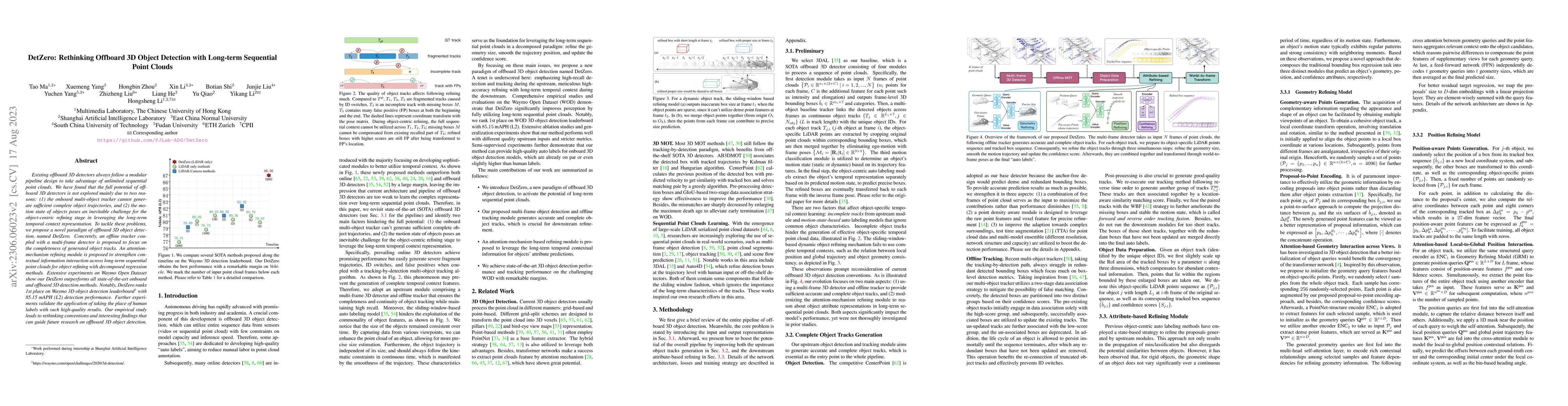 Thumbnail for DetZero: Rethinking Offboard 3D Object Detection with Long-term
  Sequential Point Clouds