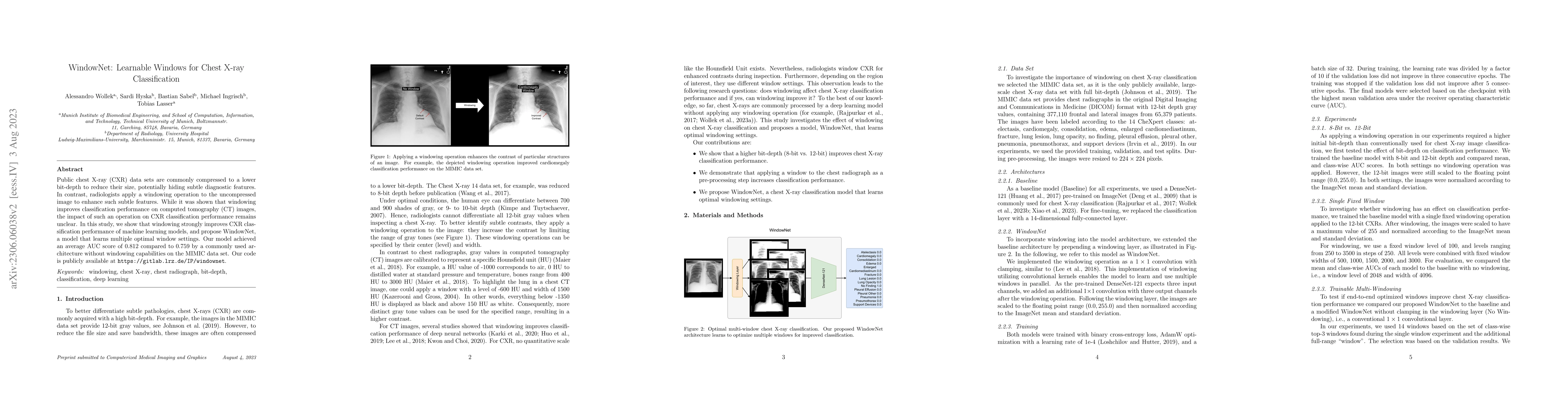 Thumbnail for WindowNet: Learnable Windows for Chest X-ray Classification