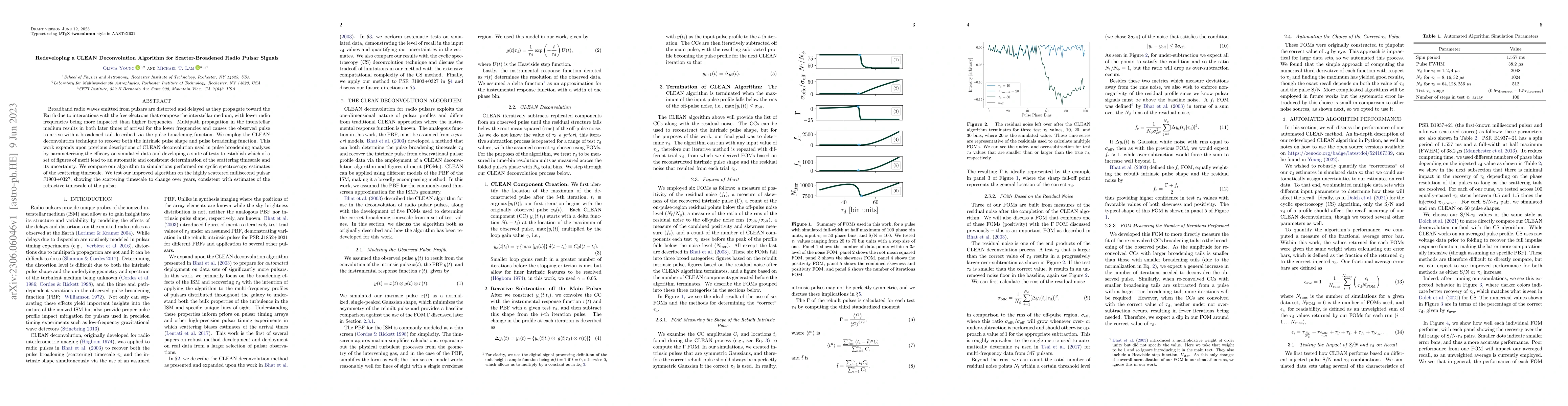 Thumbnail for Redeveloping a CLEAN Deconvolution Algorithm for Scatter-Broadened Radio
  Pulsar Signals