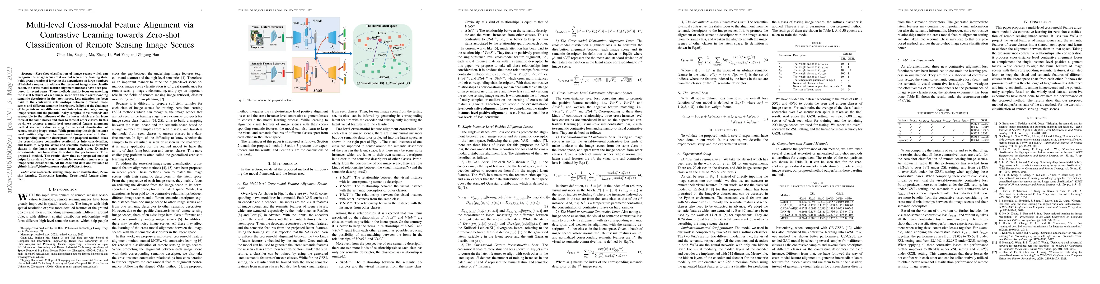 Thumbnail for Multi-level Cross-modal Feature Alignment via Contrastive Learning
  towards Zero-shot Classification of Remote Sensing Image Scenes