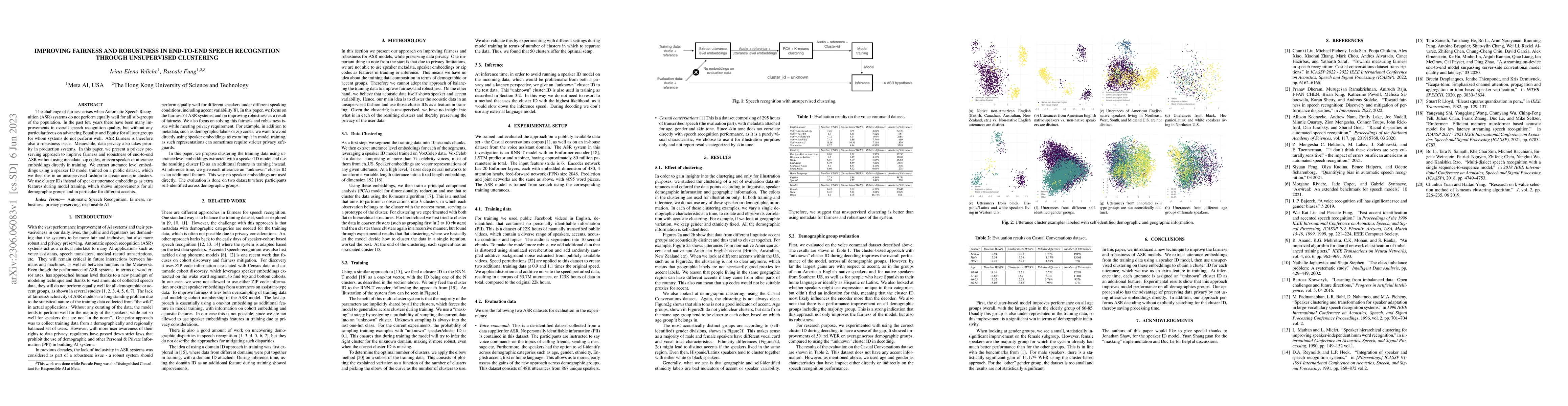 Thumbnail for Improving Fairness and Robustness in End-to-End Speech Recognition
  through unsupervised clustering