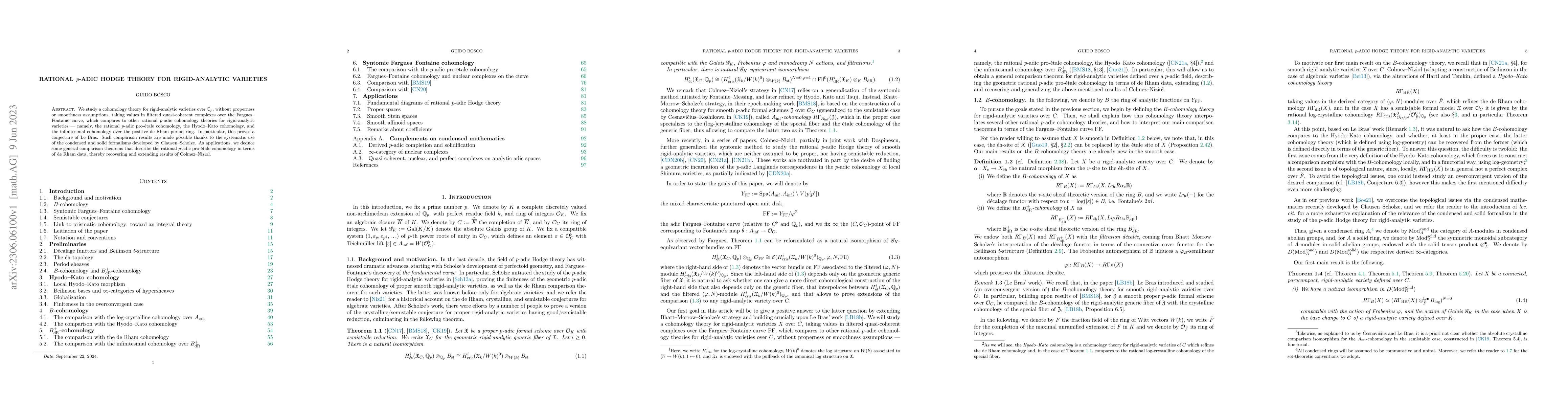Thumbnail for Rational $p$-adic Hodge theory for rigid-analytic varieties