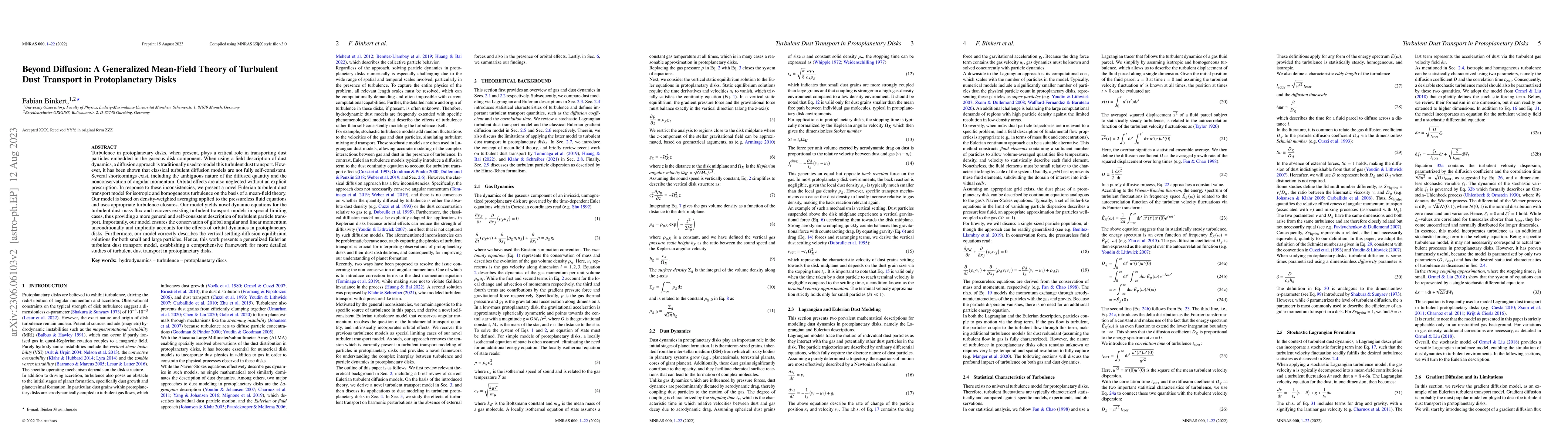 Thumbnail for Beyond Diffusion: A Generalized Mean-Field Theory of Turbulent Dust
  Transport in Protoplanetary Disks