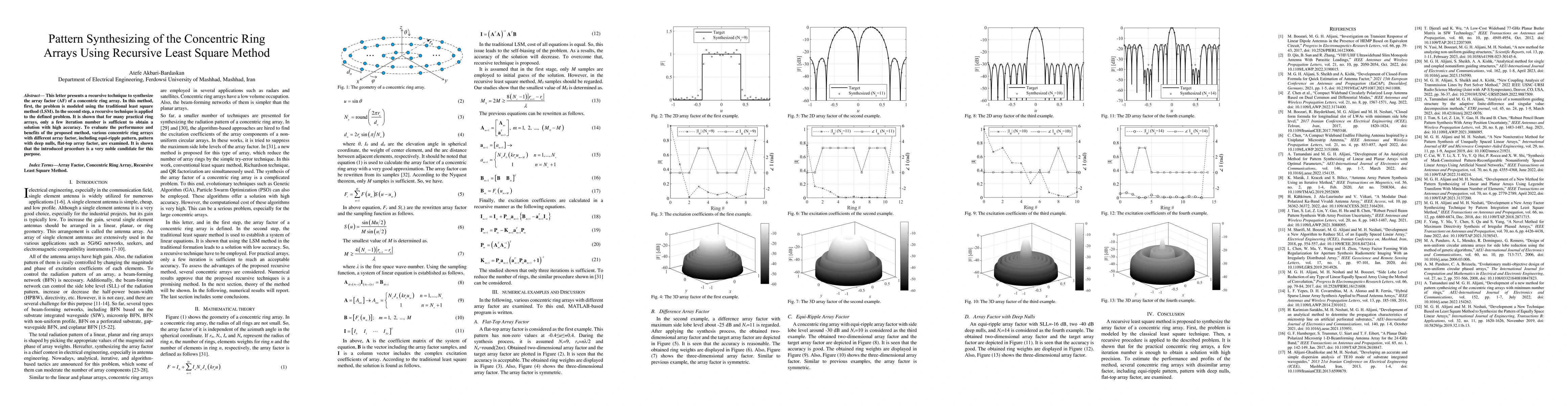 Thumbnail for Pattern Synthesizing of the Concentric Ring Arrays Using Recursive Least
  Square Method