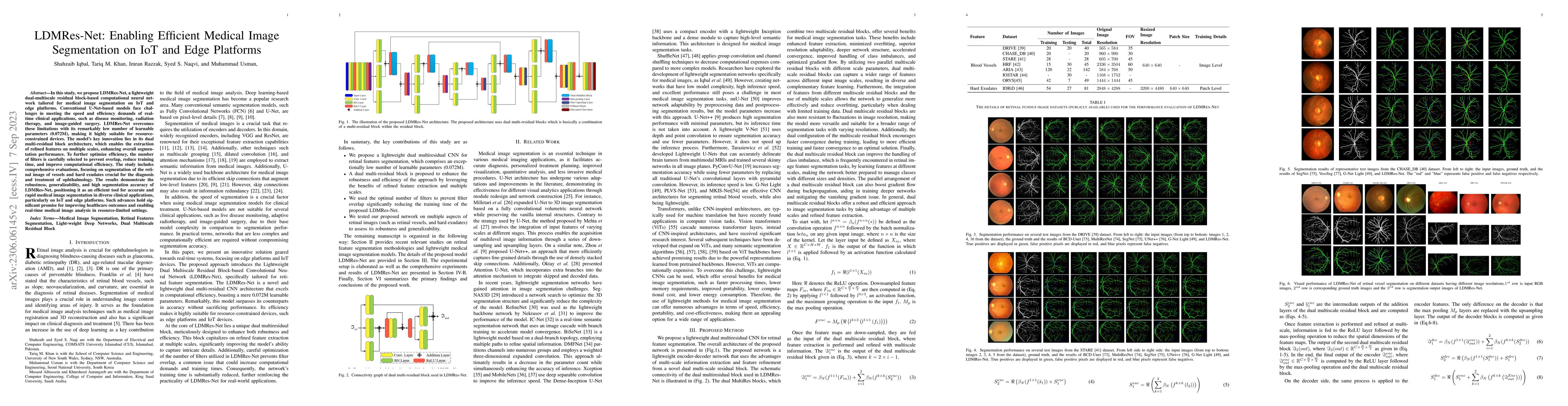Thumbnail for LDMRes-Net: Enabling Efficient Medical Image Segmentation on IoT and
  Edge Platforms