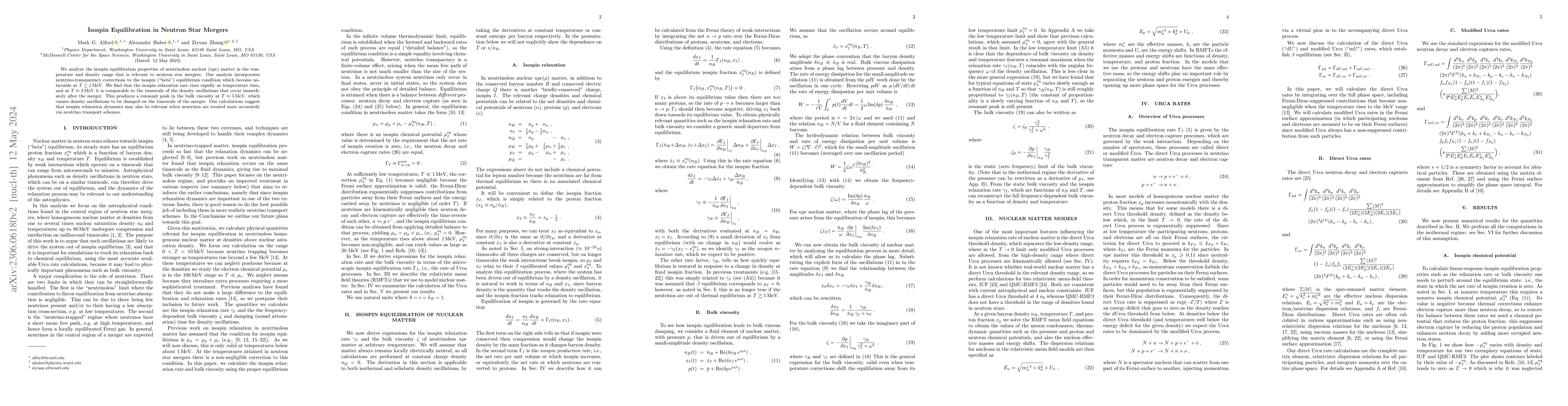 Thumbnail for Isospin Equilibration in Neutron Star Mergers